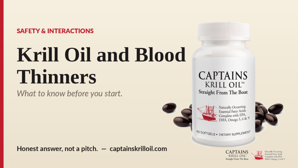 Captains Krill Oil bottle — krill oil and blood thinners guide